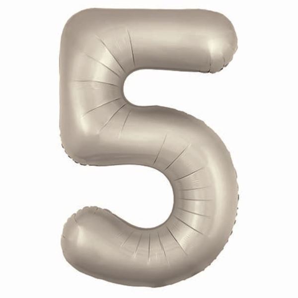 AU Фигура Цифра 5 Slim Мистик крем 40/102см шар фольга AU Фигура Цифра 5 Slim Мистик крем 40/102см шар фольга