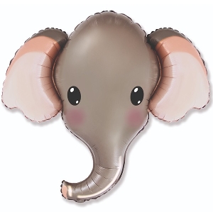 FM Мини Фигура И-500 Голова, Слоник Серый 24см X 30см шар фольга