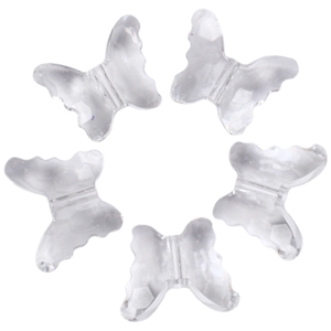 Q Декоративные бусины Бабочки прозрачные 2,3x1,8см 20шт