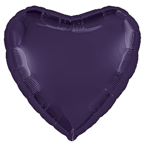 AU Сердце 269 Темно-фиолетовый 19/50см шар фольга