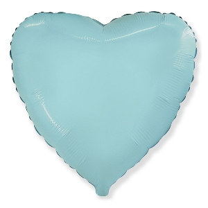 FM Шар фольга Ультра Сердце Пастель LIGHT BLUE 30/76см
