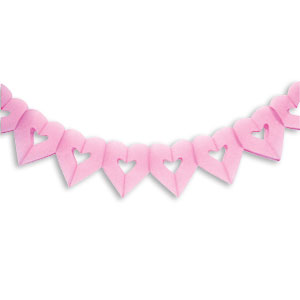 Q Бум укр Гирлянда Сердечки 18*17см 4м розовая G20052