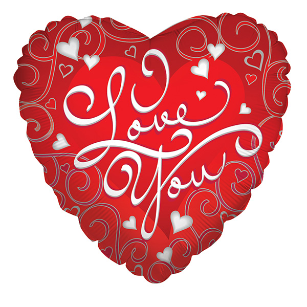 K Сердце 469 Любовь Орнамент 18/45см шар фольга