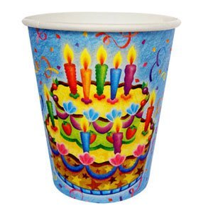 F 250мл Стаканы бумажные Праздничный торт 6шт