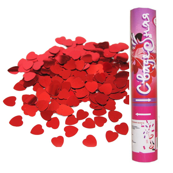 AC 30см Пневмохлопушка в пластиковой тубе Свадебная