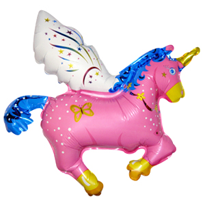 FM Мини Фигура гр.4 И-96 Единорог малиновый 40см X 39см шар фольга ( Flexmetal S.L., Испания )