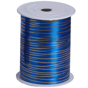 RL Лента  5мм x 250у Синяя с золотой полосой(Москва) А0536