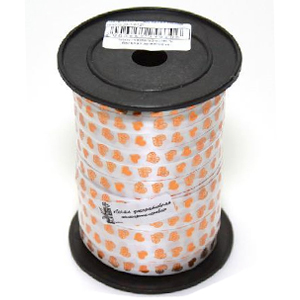 RL Лента  10мм x 100у Белая сердца золото (Москва) А121