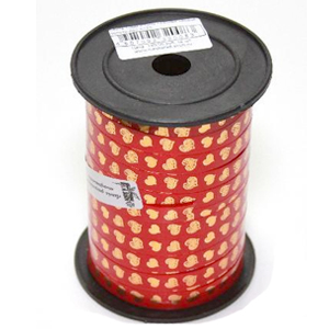 RL Лента  10мм x 100у Красная сердца золото (Москва) А123