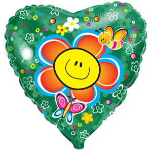 FM Сердце И-169 Цветочек 18/45см шар фольга ( Flexmetal S.L., Испания )