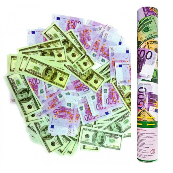 AC 40см Пневмохлопушка в металлической тубе Денежный взрыв