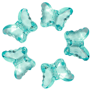 Q Декоративные бусины Бабочки голубые 2,3x1,8см  20шт