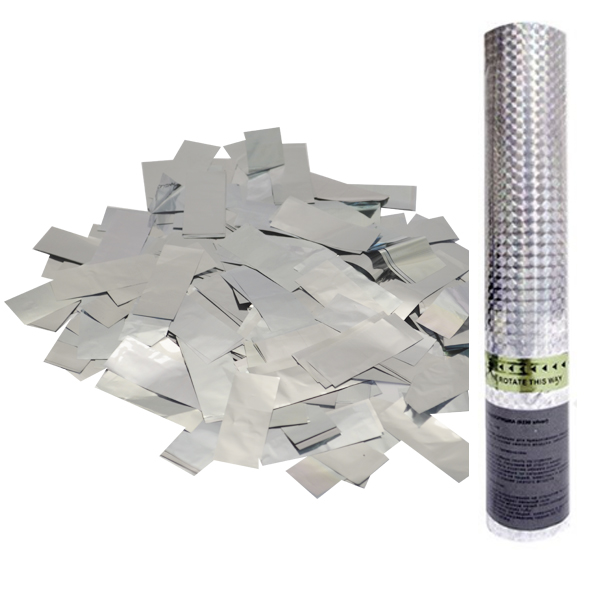 AC 60см Пневмохлопушка в пластиковой тубе Серебряное конфетти 8260 silver