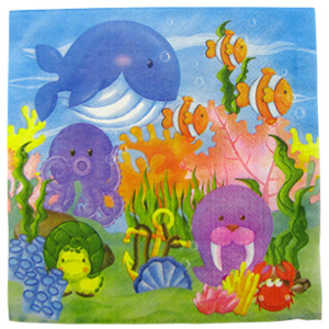 F 33см X 33см Салфетки Морские жители 20шт