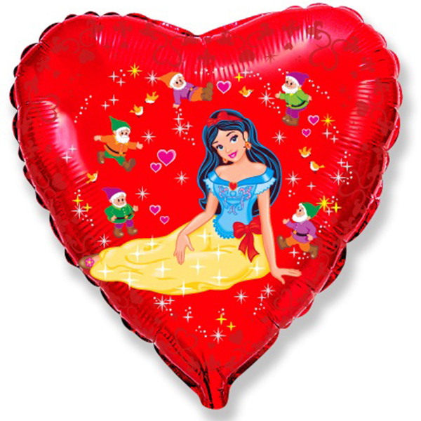 FM Сердце И-196 Белоснежка и семь Гномов 18/45см шар фольга ( Flexmetal S.L., Испания )