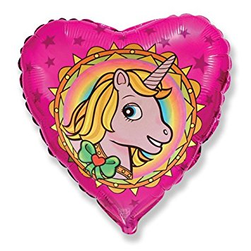 FM Сердце И-375 Единорог розовый 18/45см шар фольга ( Flexmetal S.L., Испания )