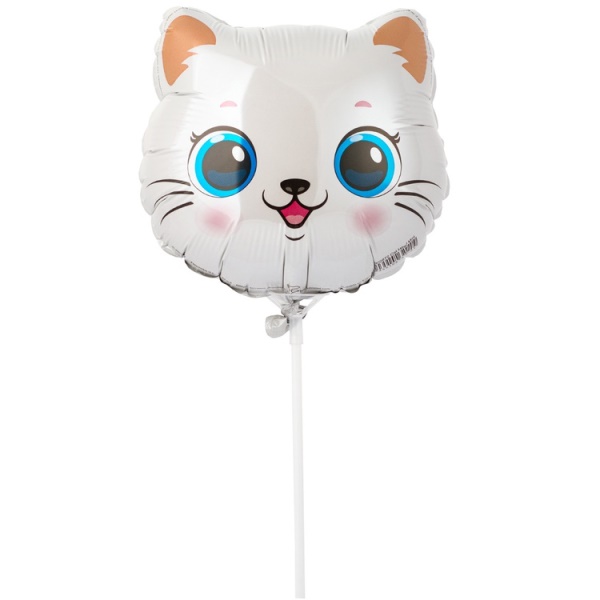 FM Мини Фигура И-703 Голова Кота 20х22см шар фольга