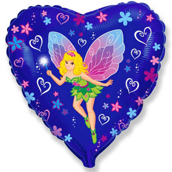 FM Сердце И-220 Фея-бабочка 18/45см шар фольга ( Flexmetal S.L., Испания )