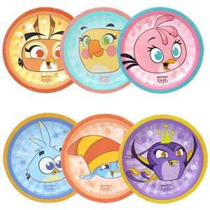 F 23см Тарелки бумажные ламинированные Angry Birds Stella 6шт