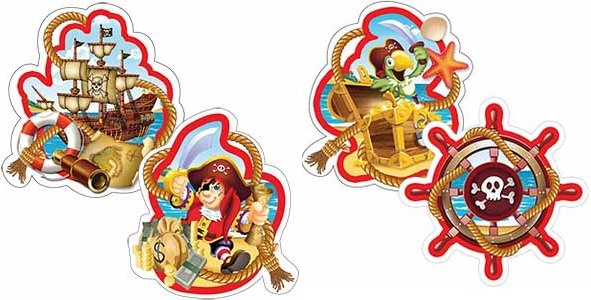 F Подвеска бумажная Веселый Пират-спираль 16см 4шт