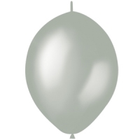 M 12/30см Шар LINKING Металлик SILVER 50шт шар латекс ( Latex Occidental, Мексика )