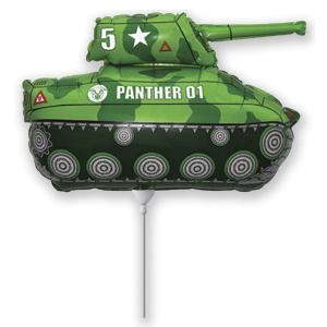 FM Мини Фигура И-327 Танк зеленый  26см x 30см шар фольга ( Flexmetal S.L., Испания )