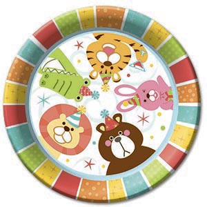 F 23см Тарелки бумажные ламинированные Веселый зоопарк 6шт
