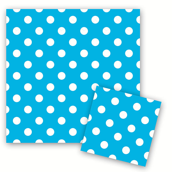 F 33см X 33см Салфетки Горошек Голубой 12шт