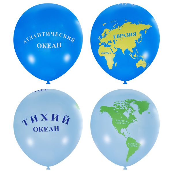 M 12/30см Пастель (шелк) 5 ст. рис Глобус 25шт шар латекс ( Latex Occidental, Мексика )