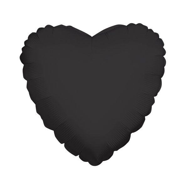 K Сердце BLACK 18/45см шар фольга