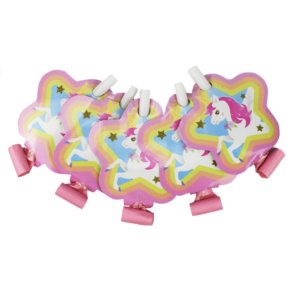 F Язычок-гудок с карточкой Единорог 6шт