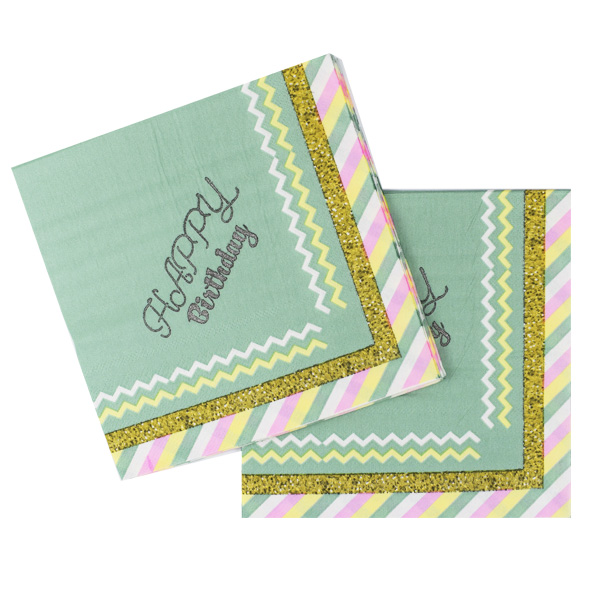 F 33см X 33см Салфетки Happy Birthday Тиффани 12шт