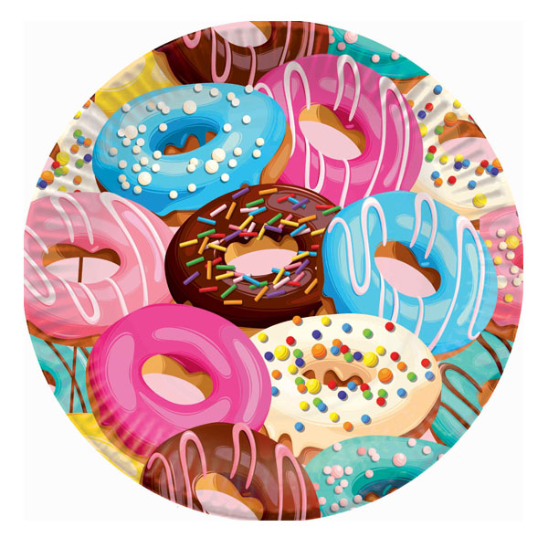 P 18см Тарелки бумажные Пончики 6шт