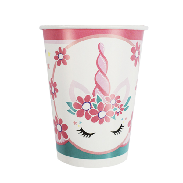 P 200мл Стаканы бумажные Единорог Pink&Tiffany 6шт