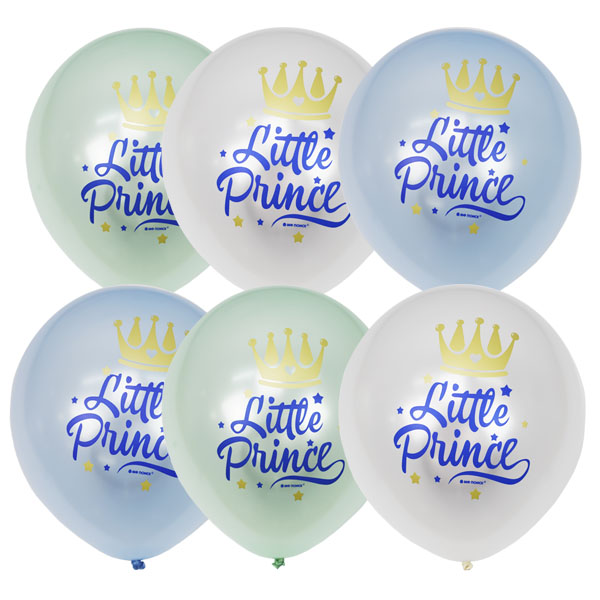 M 12/30см Перламутр (шелк) 1 ст. 2 цв. рис Little Prince 25шт шар латекс ( Latex Occidental, Мексика )