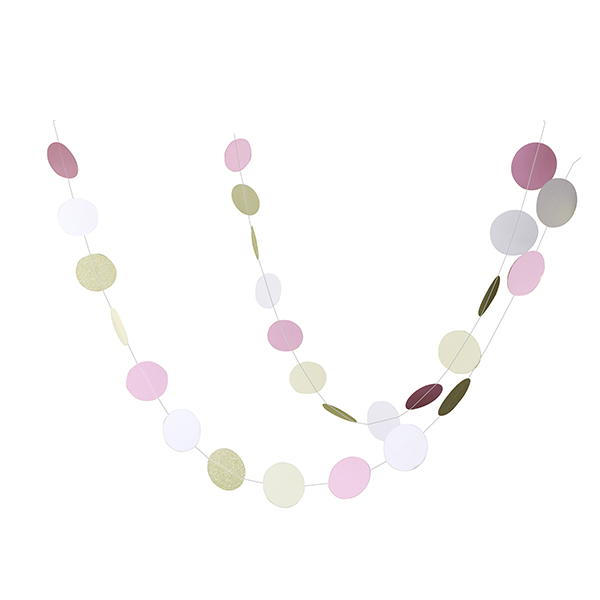 Y Подвеска Круги 6,5см white/pink/gold глиттер180см