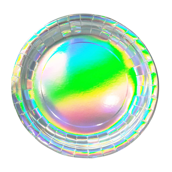 Y Тарелки Радужные фольгированные 23см 6шт