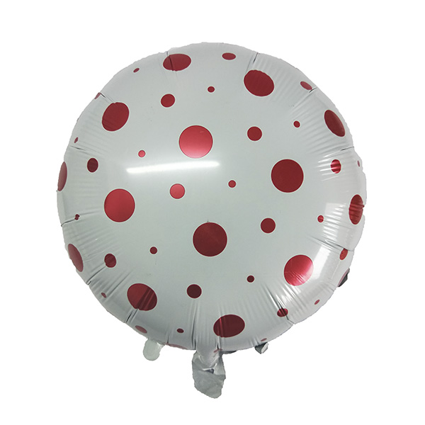 Y Круг 51 White Конфетти Red 18/45см шар фольга ( CHINA-BASE NINGBO, Китай )