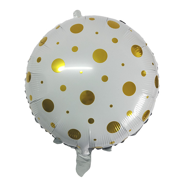 Y Круг 54 White Конфетти Gold 18/45см шар фольга ( CHINA-BASE NINGBO, Китай )