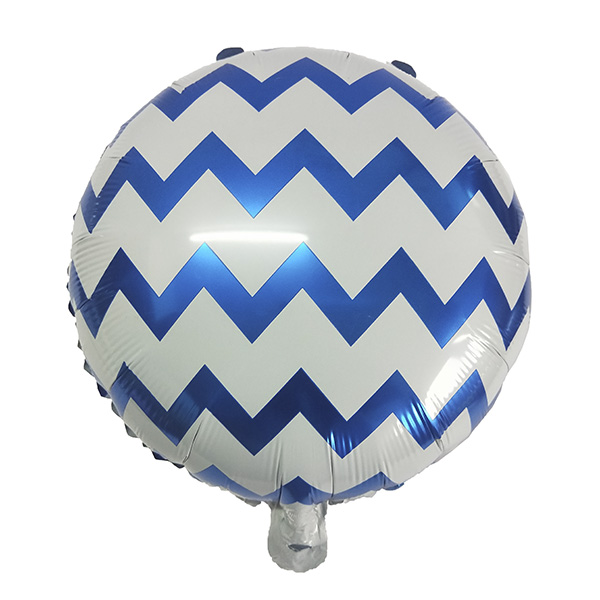 Y Круг 56 White Шеврон Blue 18/45см шар фольга ( CHINA-BASE NINGBO, Китай )