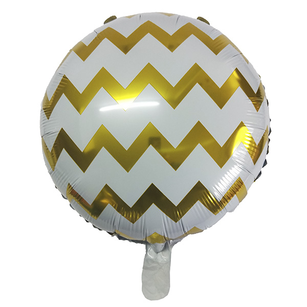 Y Круг 58 White Шеврон Gold 18/45см шар фольга ( CHINA-BASE NINGBO, Китай )