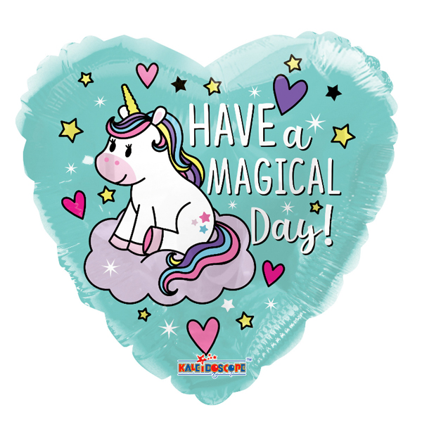 K Сердце 735 Единорог на облаке 18/45см шар фольга
