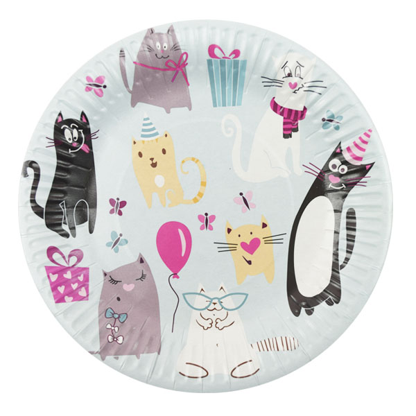 P Тарелки бумажные Кошки 18см 6шт