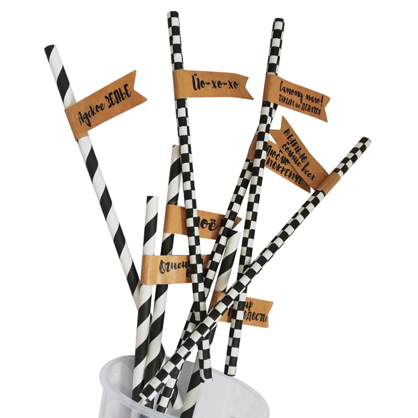 Y Трубочки для коктейля с флажком Вечеринка 8шт