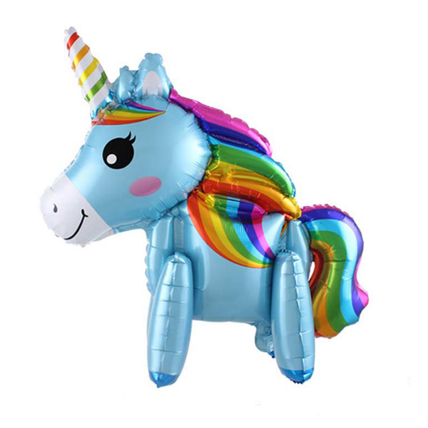 Y Фигура 85 Единорог радужная грива BLUE 3D 57см Х 75см шар фольга ( CHINA-BASE NINGBO, Китай )