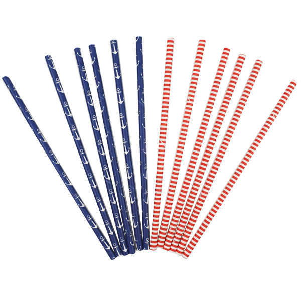 Y Трубочки для коктейля Морские 12шт