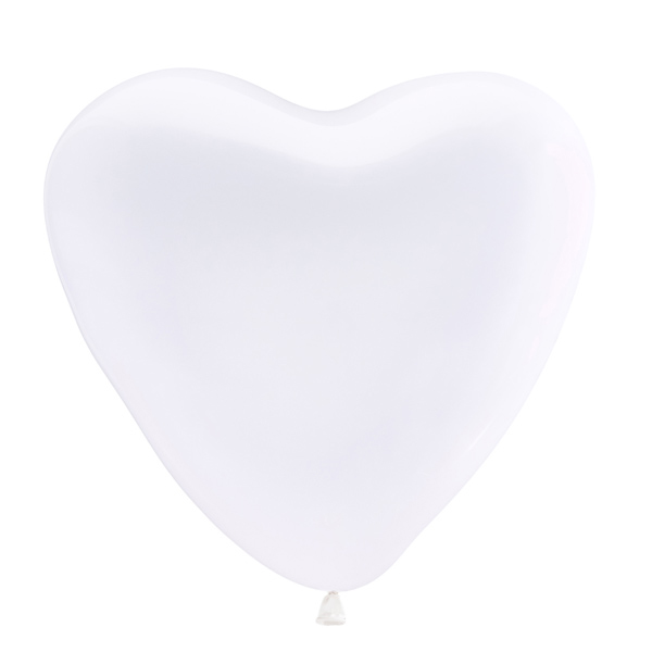 M 12/30см Сердце Пастель WHITE 50шт шар латекс ( Latex Occidental, Мексика )