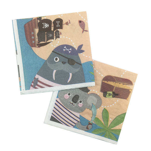 P Салфетки Пираты С Днем Рождения 24х24см 12шт