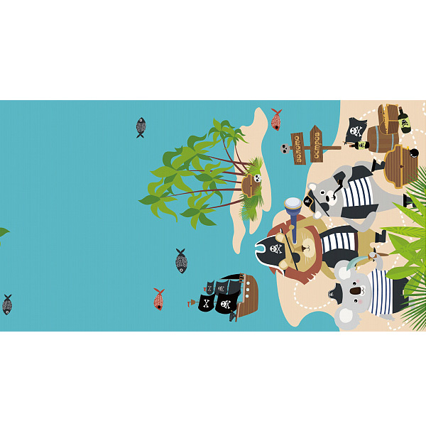 Y Скатерть полиэтиленовая Пираты С Днем Рождения! 137см X 181см