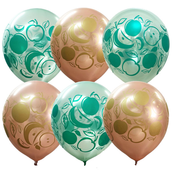 MP 12/30см Перламутр (шелк) 4 ст. рис Яблочки 25шт шар латекс ( Latex Occidental, Мексика )